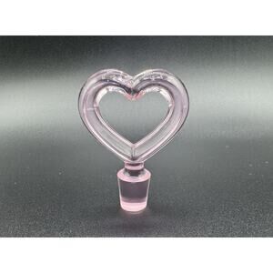 Fenton Art Glass Replacement Pink Heart Perfume Bottle Stopper Vintage